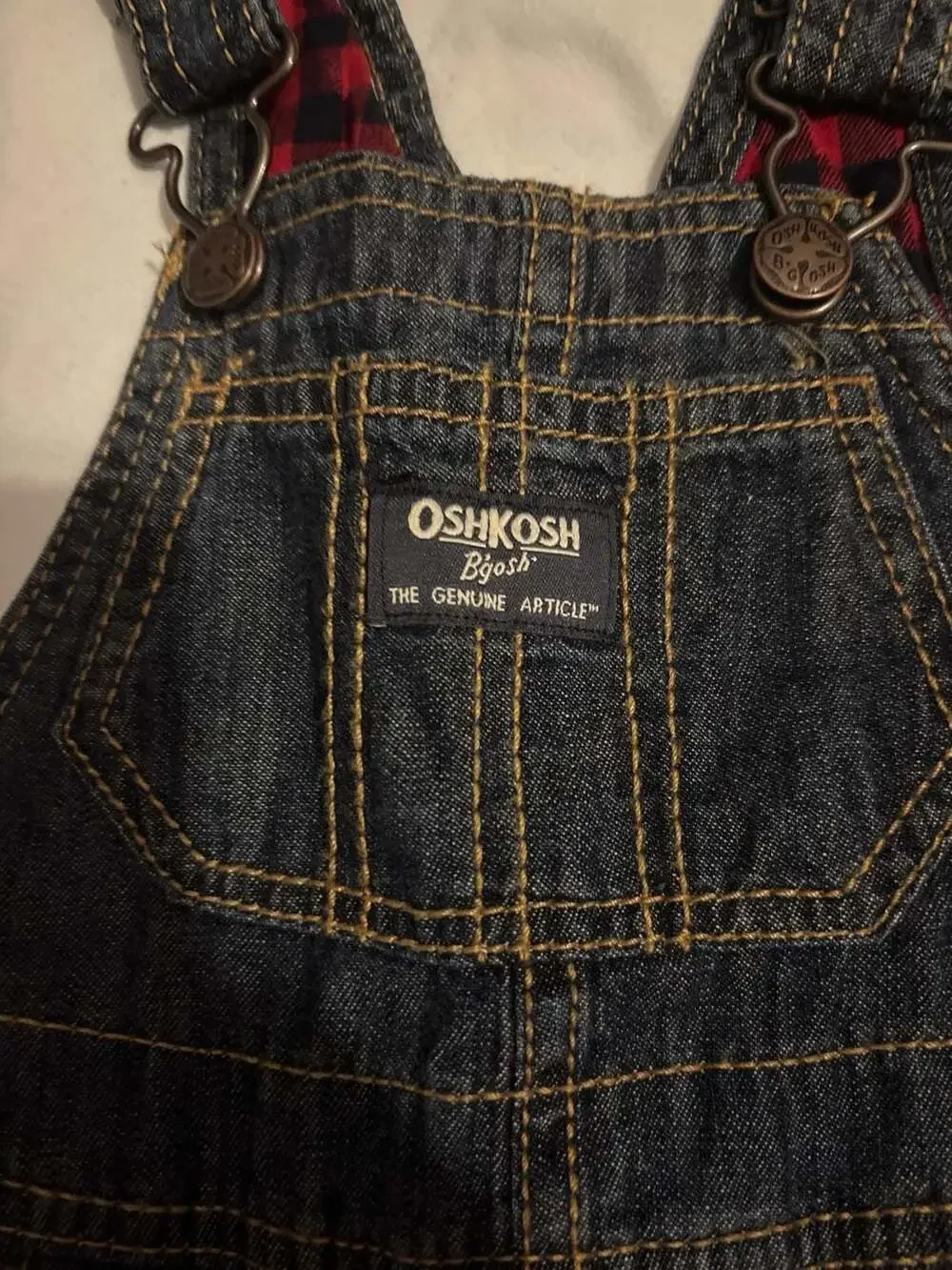 OshKosh B'gosh Flannel-Lined Denim Overalls, Size 9M, NWT
